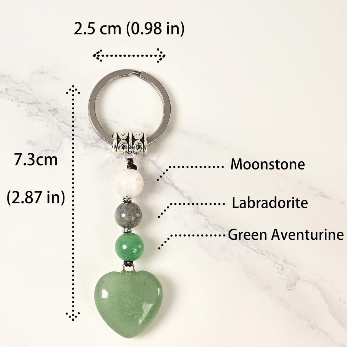 Cross-border hot selling natural crystal purple green yellow red tiger eye black and white glossy blue gold tourmaline colorful love keychain