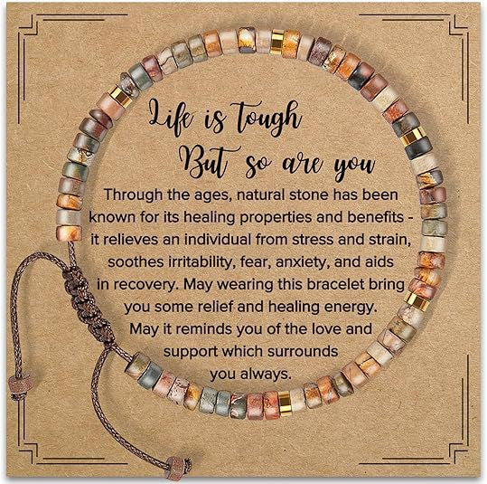 Hand Woven Natural Stone Bracelet Hand Woven Bracelet Picasso Stone Beaded Bracelet Braided Rope Bracelet with Card