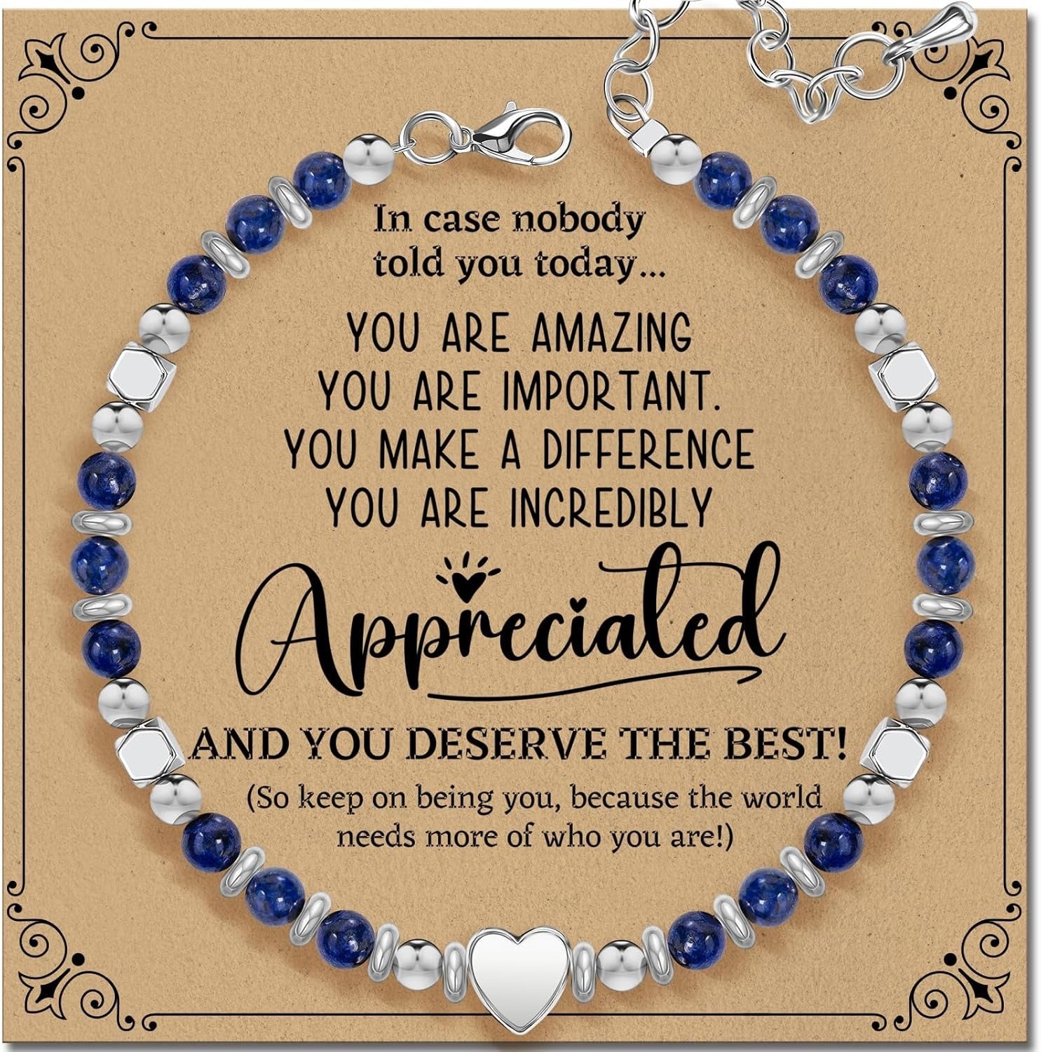 Cross-border natural stone bracelet inspirational gift women's healing beaded pink porcelain bracelet with card gift jewelry