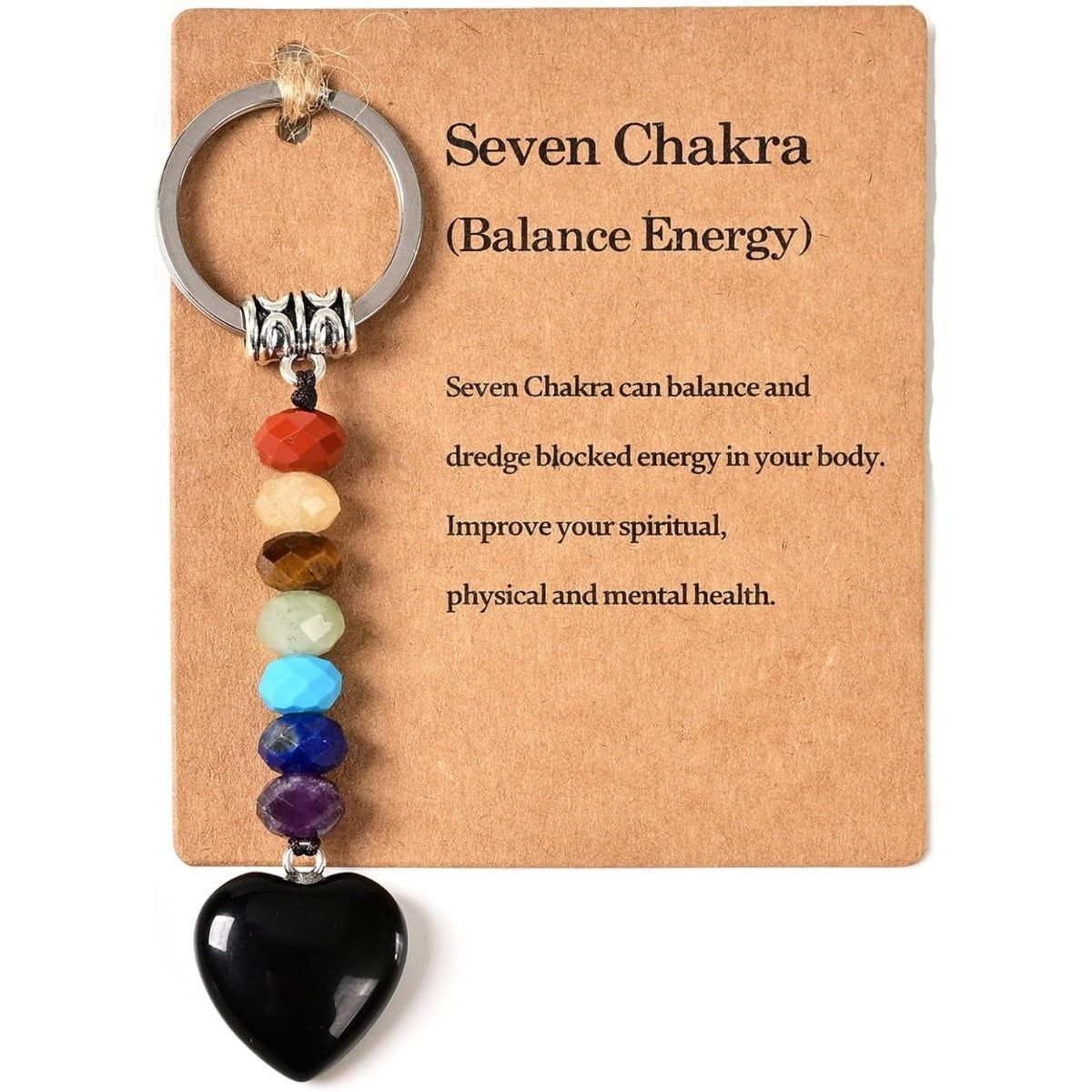 Cross-border hot selling natural crystal purple green yellow red tiger eye black and white glossy blue gold tourmaline colorful love keychain