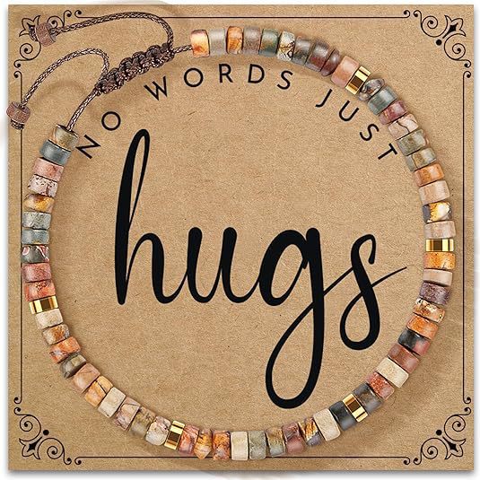 Hand Woven Natural Stone Bracelet Hand Woven Bracelet Picasso Stone Beaded Bracelet Braided Rope Bracelet with Card