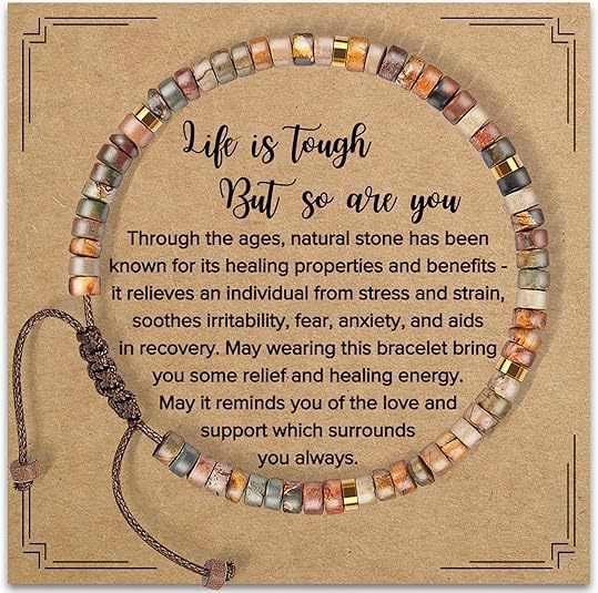 Hand Woven Natural Stone Bracelet Hand Woven Bracelet Picasso Stone Beaded Bracelet Braided Rope Bracelet with Card