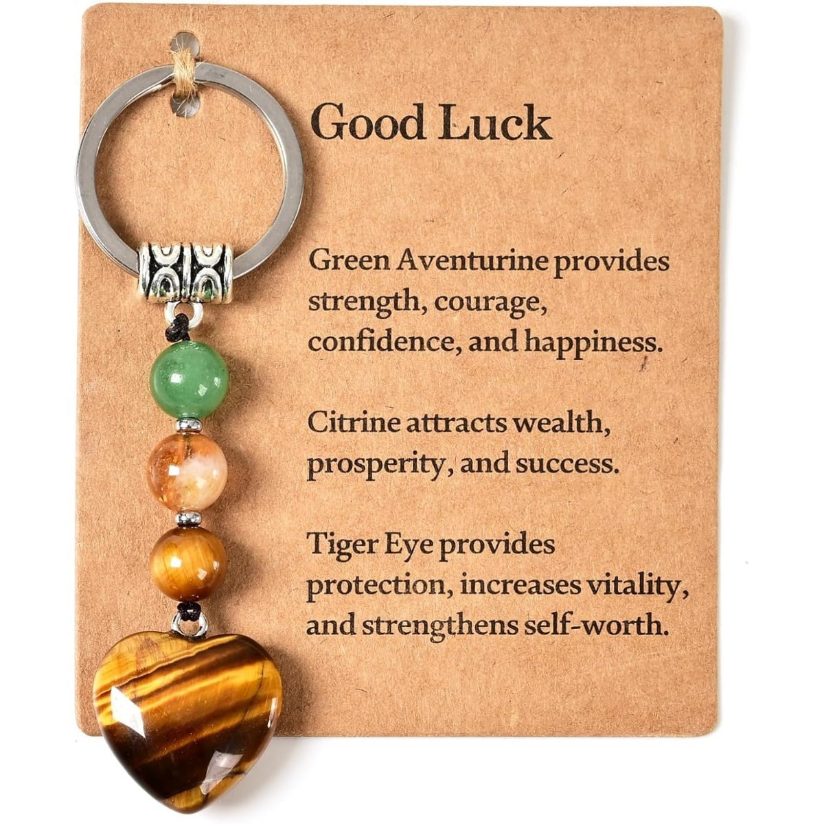 Cross-border hot selling natural crystal purple green yellow red tiger eye black and white glossy blue gold tourmaline colorful love keychain