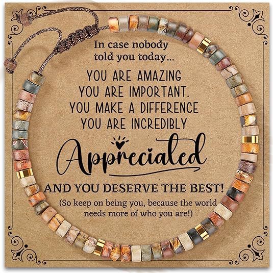 Hand Woven Natural Stone Bracelet Hand Woven Bracelet Picasso Stone Beaded Bracelet Braided Rope Bracelet with Card