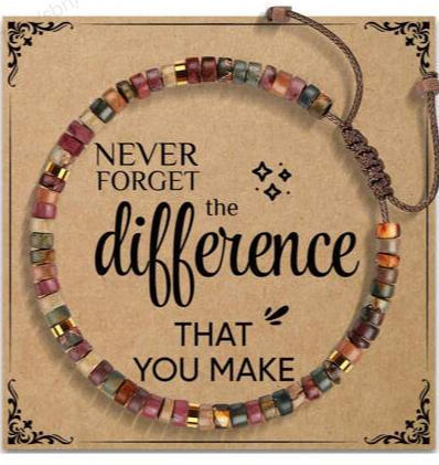 Hand Woven Natural Stone Bracelet Hand Woven Bracelet Picasso Stone Beaded Bracelet Braided Rope Bracelet with Card